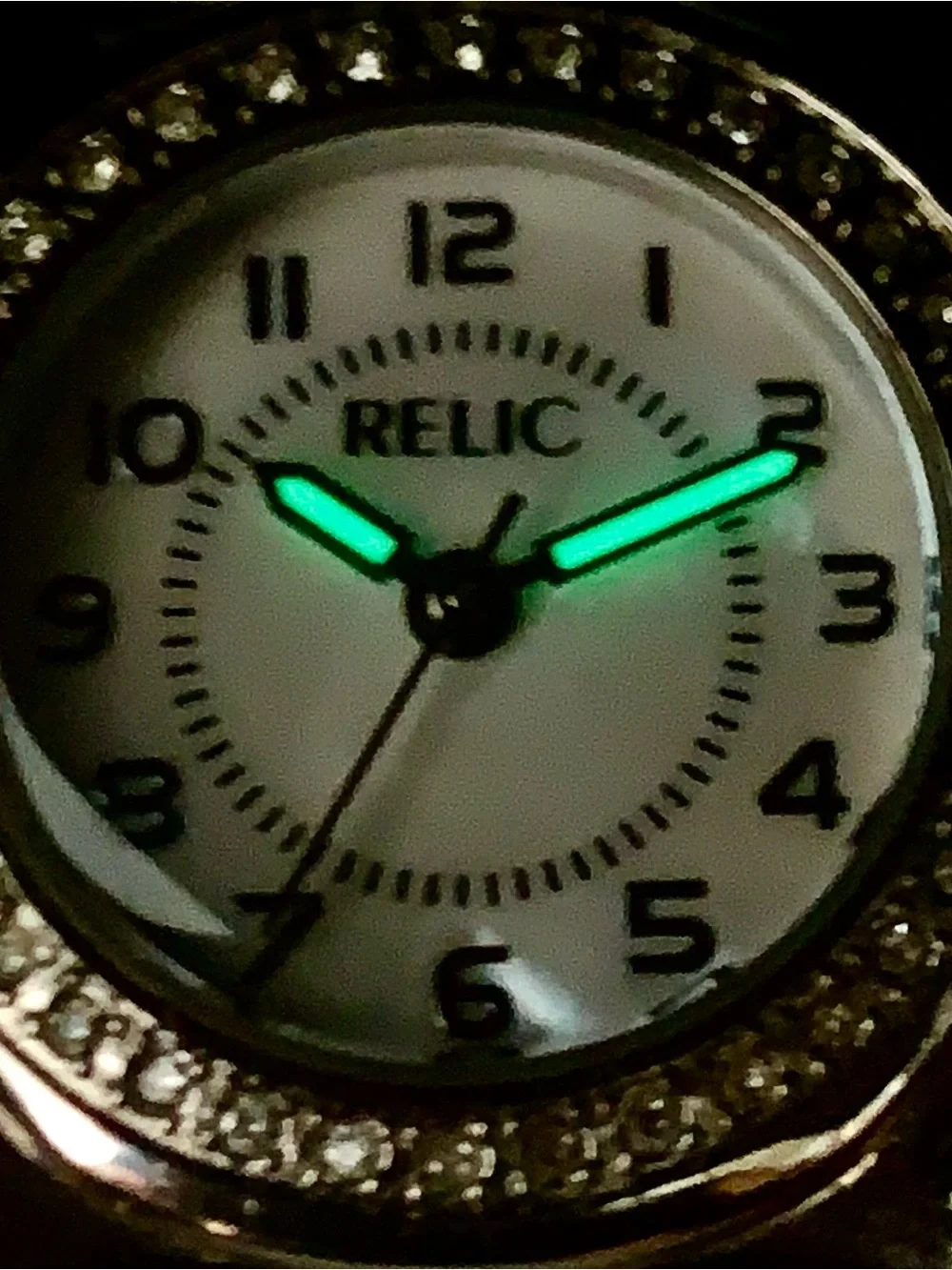 RELIC By FOSSIL ZRWL41000 Women’s Wristwatch  MOP Dial Crystals Working New Batt